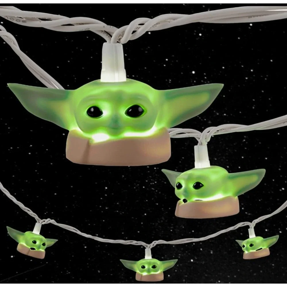 Star Wars The Mandalorian The Child String Lights 10Ft 10 Bulbs Grogu Yoda Green